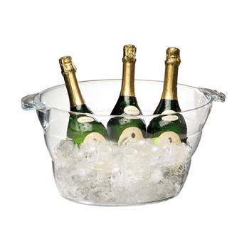 Vin / champagnekylare i akrylplast, transparent, stapelbar, D: 47/28cm, höjd: 23cm, 10L